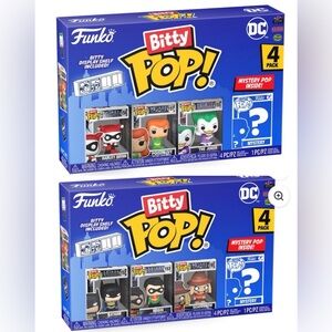 TWO BOXED SETS of Funko Bitty POP! DC Characters COLLECTION SERIES